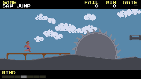 Saw Jump — the same buzzsaw loop with the in-game HUD visible