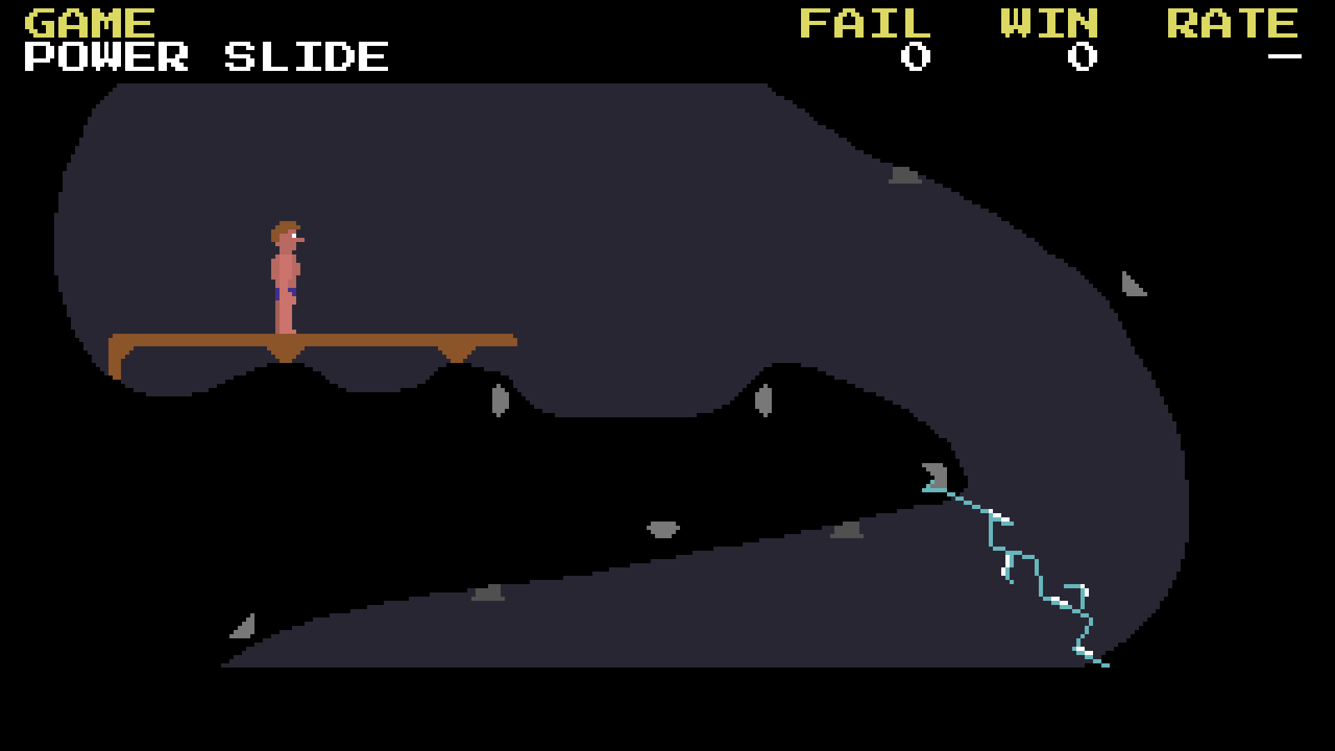 Power Slide — a dark cavern with electric hazards