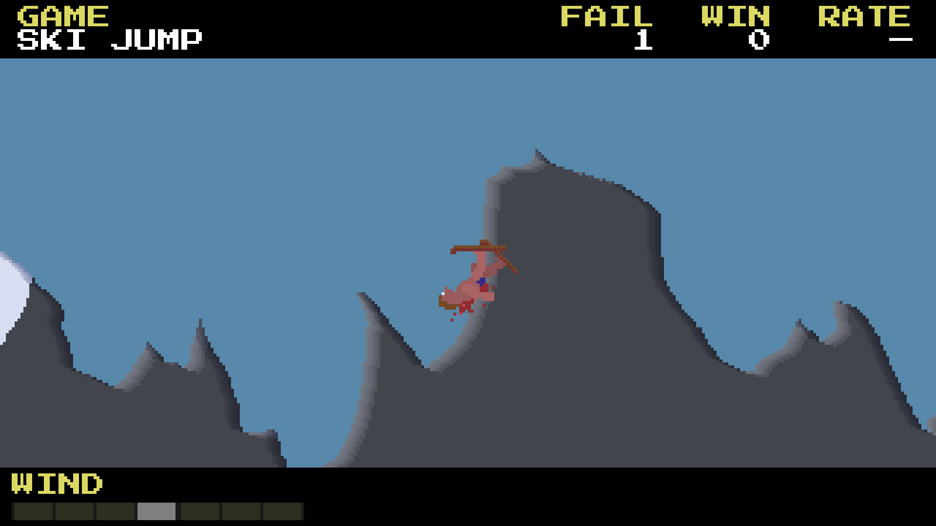 Ski Jump — a painful mid-air crash